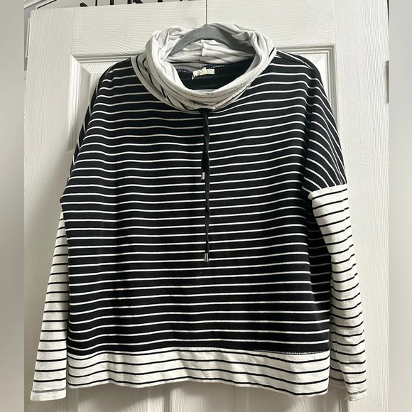 Cupio Women’s Striped Cowl Neck Sweatshirt XL - Picture 1 of 4